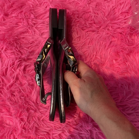 Enzo Angiolini Eatylera platinum tone with amber gems sandals NWT size 9.5 - Picture 8 of 13